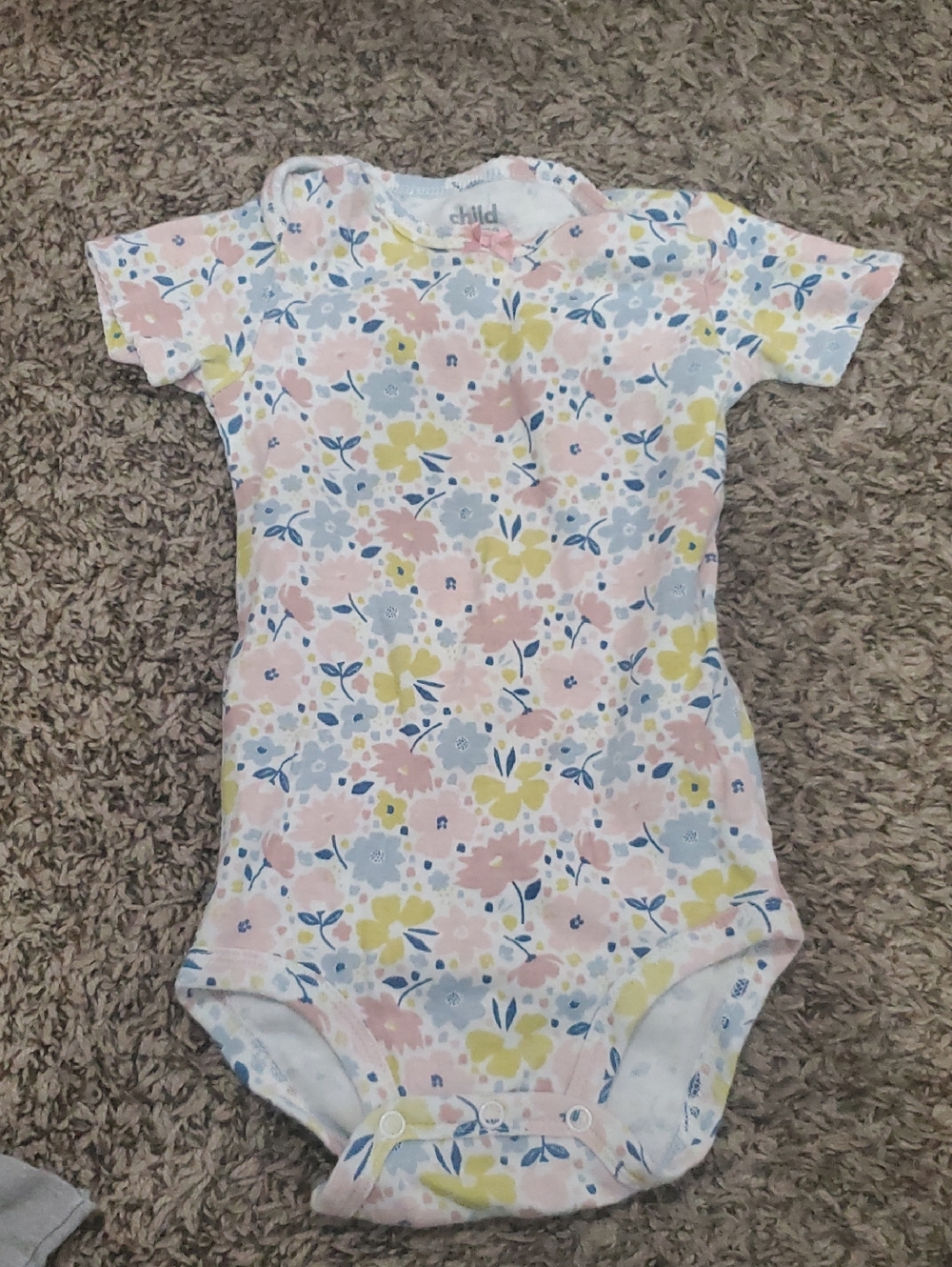 Carter's Floral Short-Sleeve One-Piece Bodysuit in Pink, Yellow, Blue